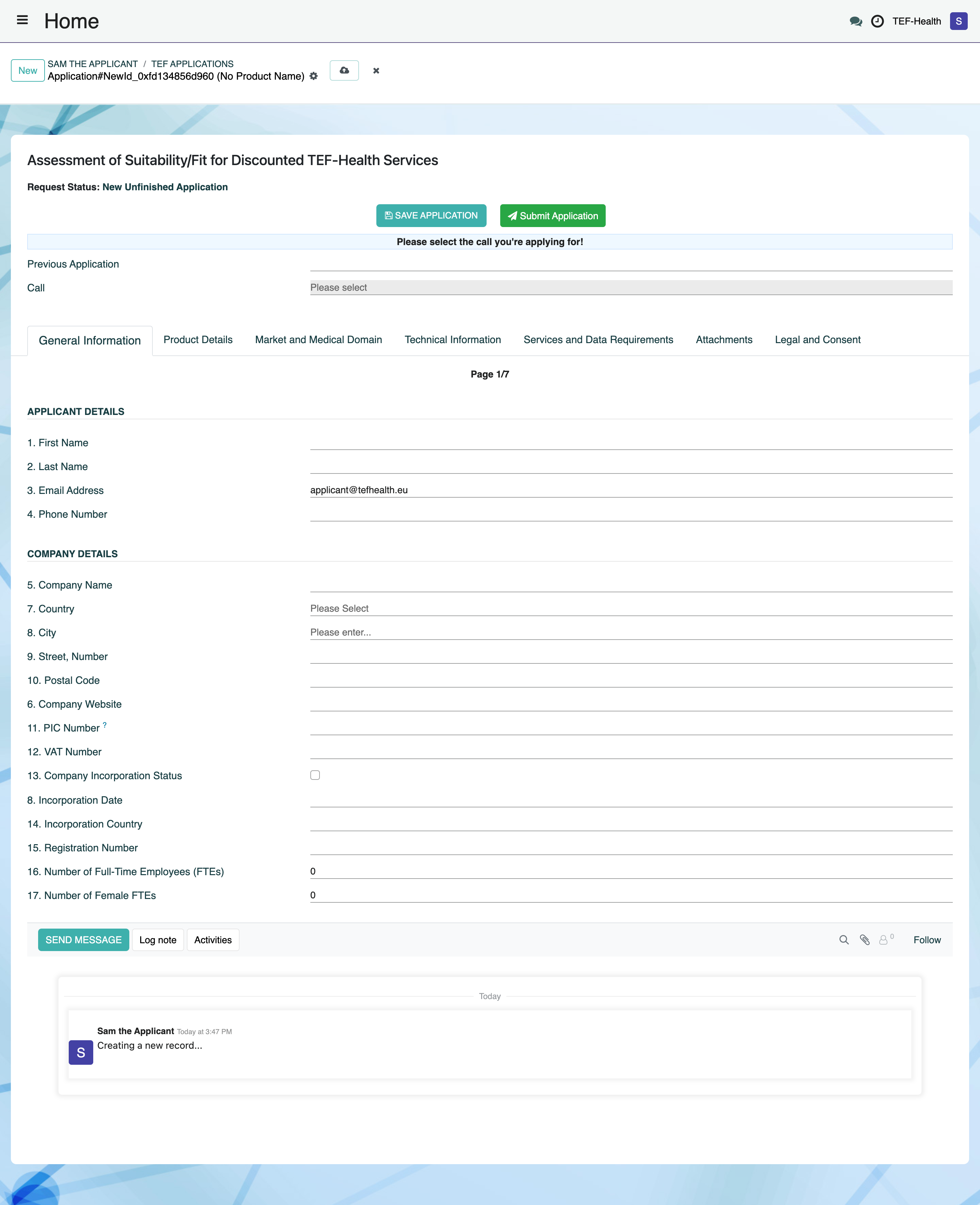 Application Creation